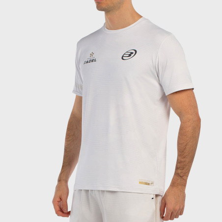 tienda de padel Madrid, tienda de padel online, tienda de padel españa, tienda de padel en linea, CAMISETA BULLPADEL BIZME BLANC