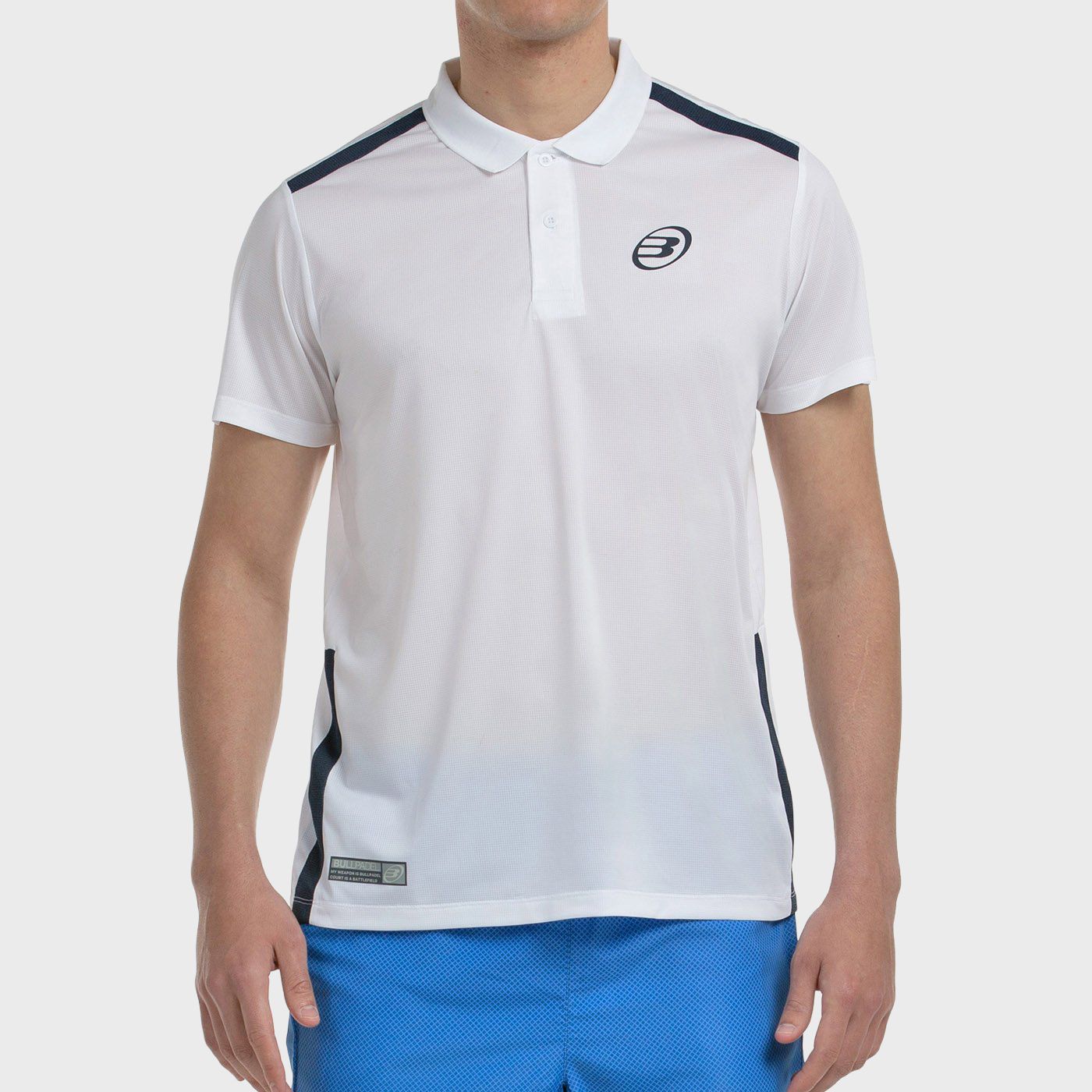 tienda de padel Madrid, tienda de padel online, tienda de padel españa, tienda de padel en linea, POLO BULLPADEL BALTO BLANCO