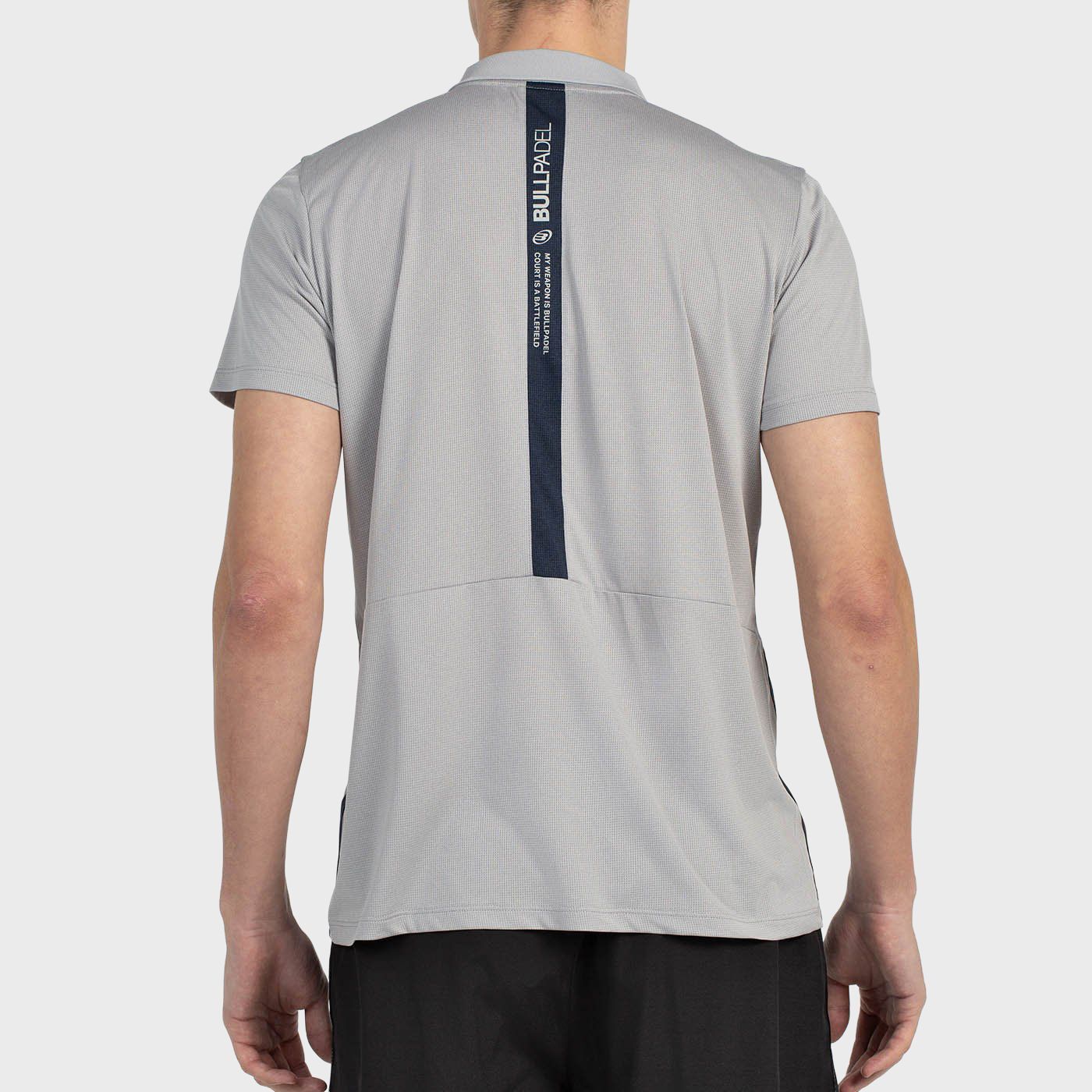 tienda de padel Madrid, tienda de padel online, tienda de padel españa, tienda de padel en linea, POLO BULLPADEL BALTO GRIS MEDI