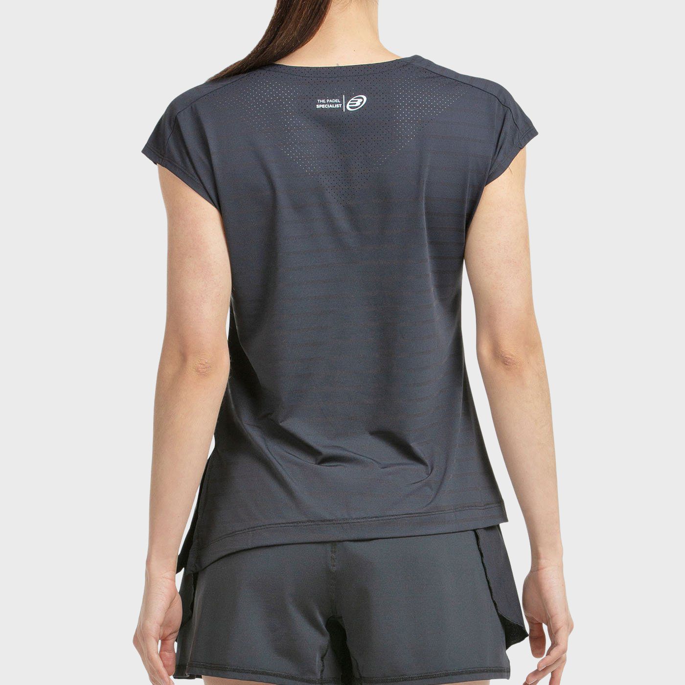 T-SHIRT  BULLPADEL ADOROS BLACK TWO-TONE FABRIC