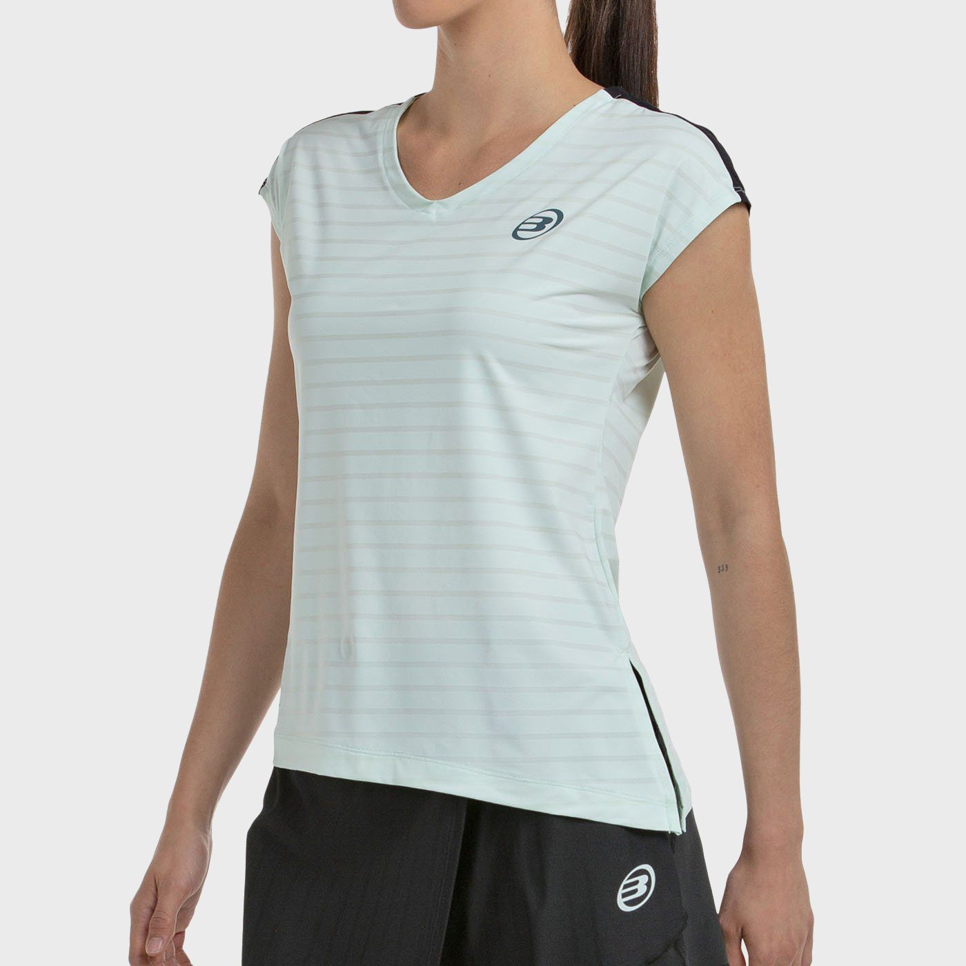 T-SHIRT BULLPADEL ADOROS TISSU BICOLORE VERT D'EAU