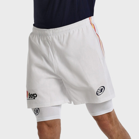 tienda de padel Madrid, tienda de padel online, tienda de padel españa, tienda de padel en linea, SHORT BULLPADEL FRAGOSA BLANCO