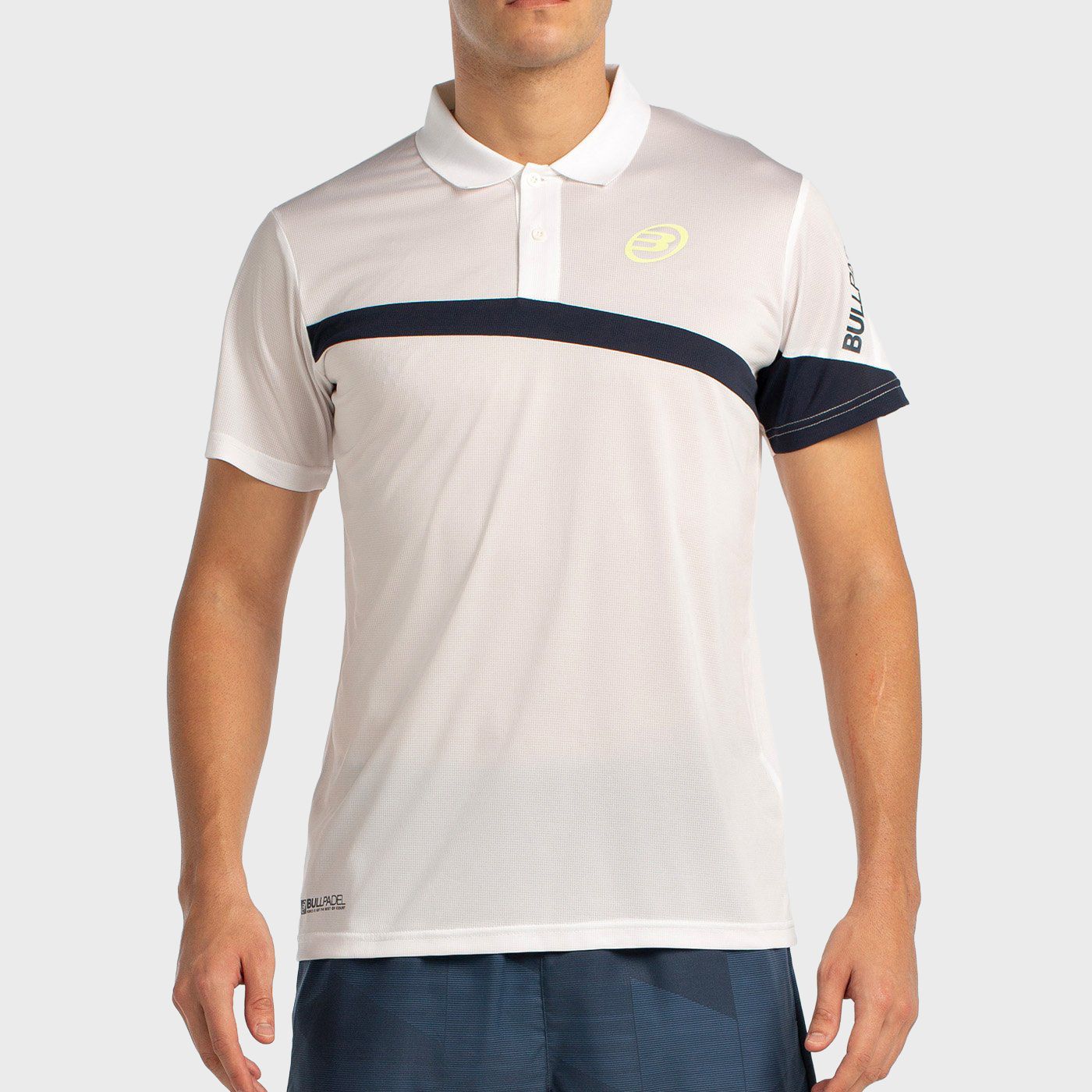 tienda de padel Madrid, tienda de padel online, tienda de padel españa, tienda de padel en linea, POLO BULLPADEL LUCIR BLANCO
