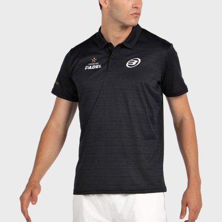 tienda de padel Madrid, tienda de padel online, tienda de padel españa, tienda de padel en linea, POLO BULLPADEL POMPIER NEGRO
