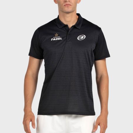 tienda de padel Madrid, tienda de padel online, tienda de padel españa, tienda de padel en linea, POLO BULLPADEL POMPIER NEGRO