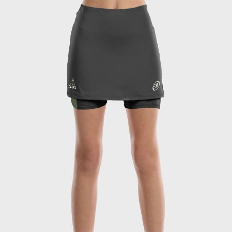 tienda de padel Madrid, tienda de padel online, tienda de padel españa, tienda de padel en linea, FALDA BULLPADEL PORTOA G NEGRO