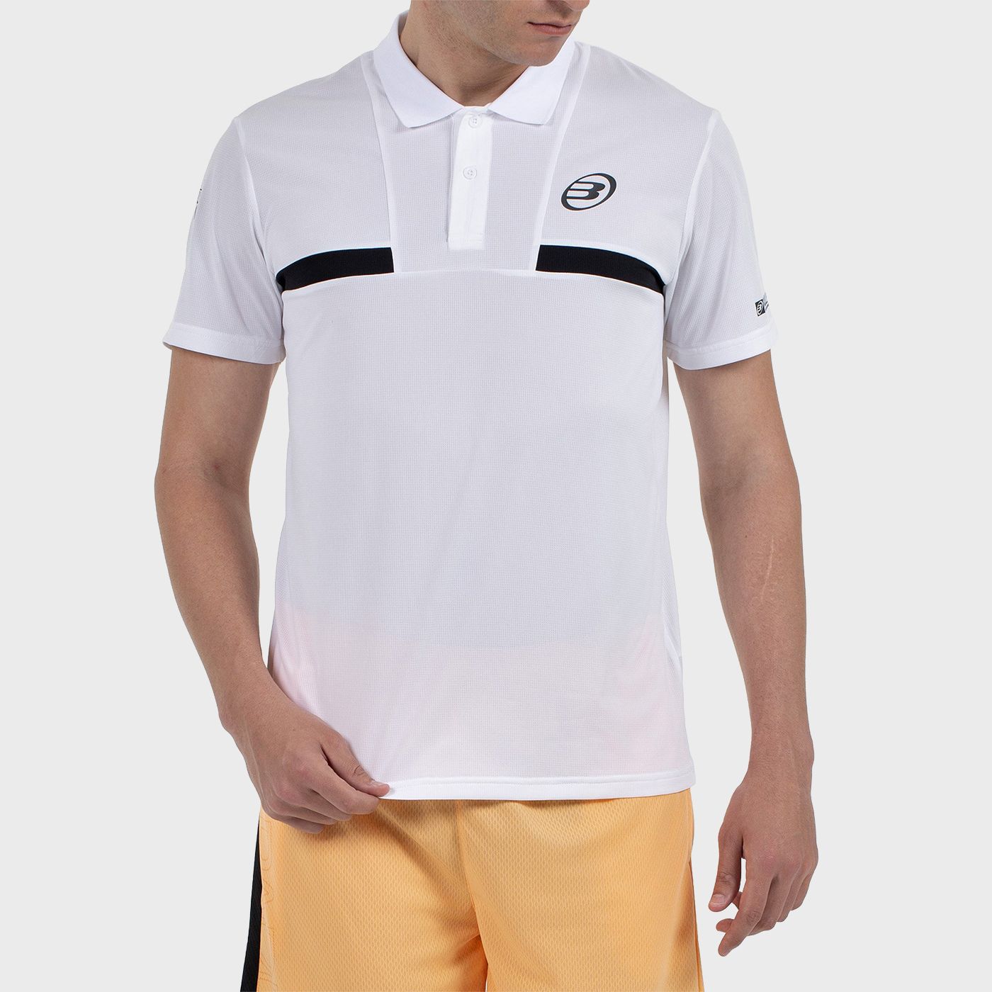 tienda de padel Madrid, tienda de padel online, tienda de padel españa, tienda de padel en linea, POLO BULLPADEL CALZADIL BLANCO
