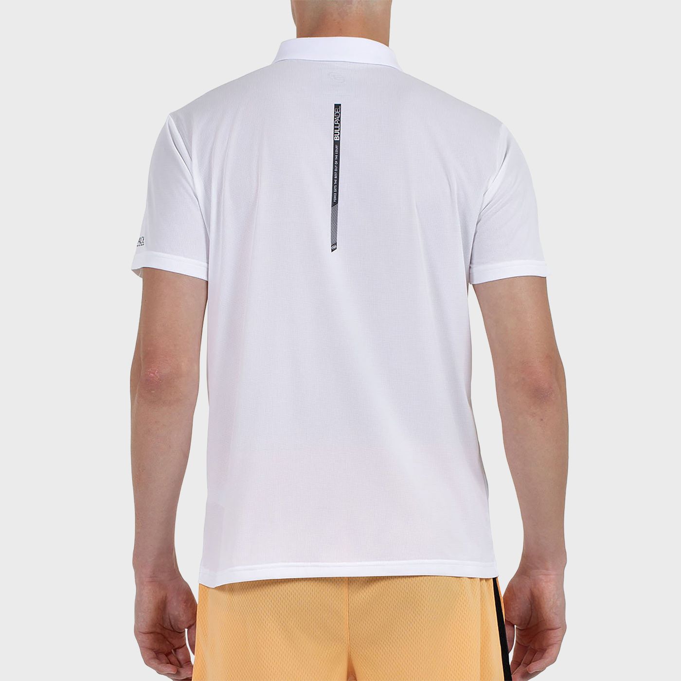 tienda de padel Madrid, tienda de padel online, tienda de padel españa, tienda de padel en linea, POLO BULLPADEL CALZADIL BLANCO